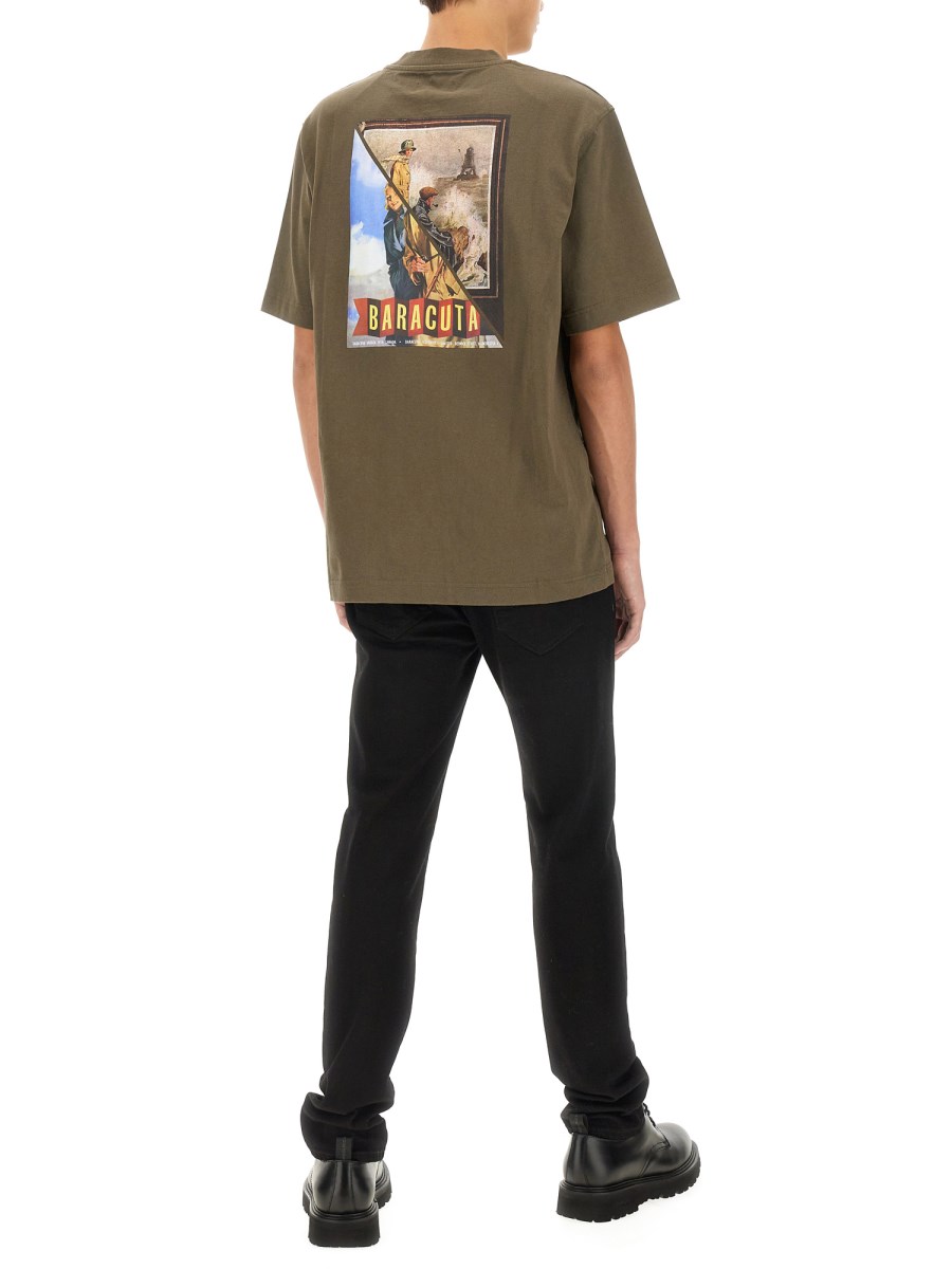 BARACUTA X BARBOUR T-SHIRT IN JERSEY CON LOGO Consegna Veloce