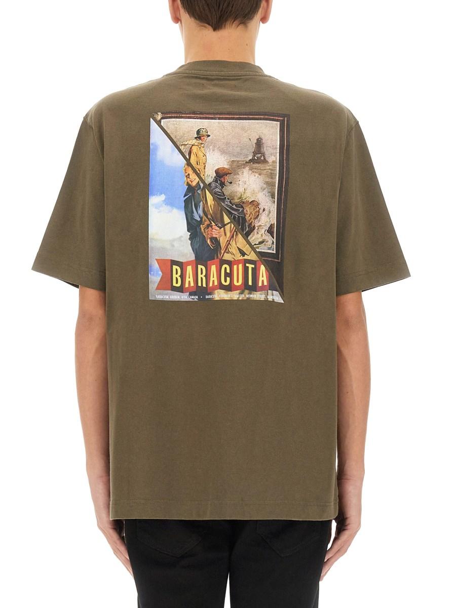 BARACUTA X BARBOUR T-SHIRT IN JERSEY CON LOGO Consegna Veloce