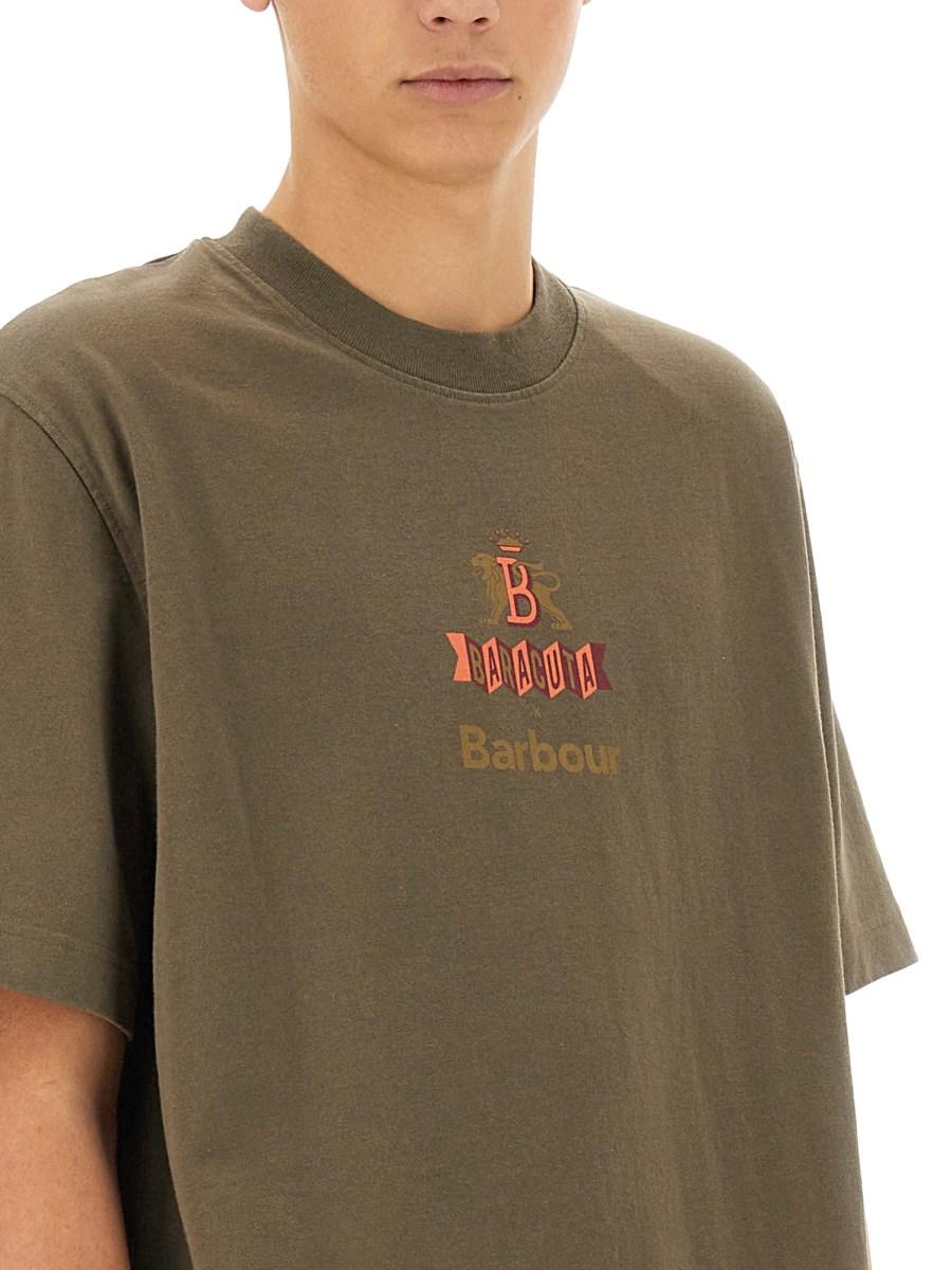 BARACUTA X BARBOUR T-SHIRT IN JERSEY CON LOGO Consegna Veloce