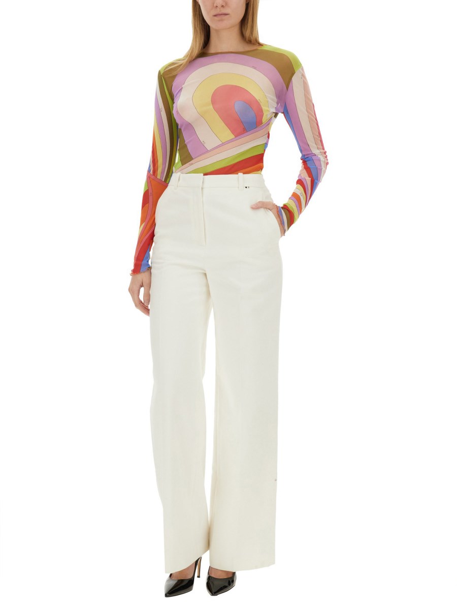 PUCCI T-SHIRT IN TULLE CON STAMPA IRIDE Affare Del Giorno