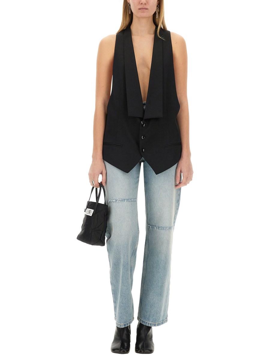 MM6 MAISON MARGIELA GILET MONOPETTO IN TWILL Negozio