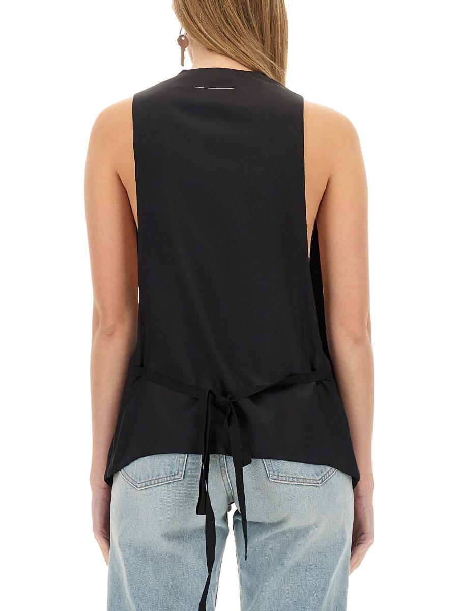 MM6 MAISON MARGIELA GILET MONOPETTO IN TWILL Negozio