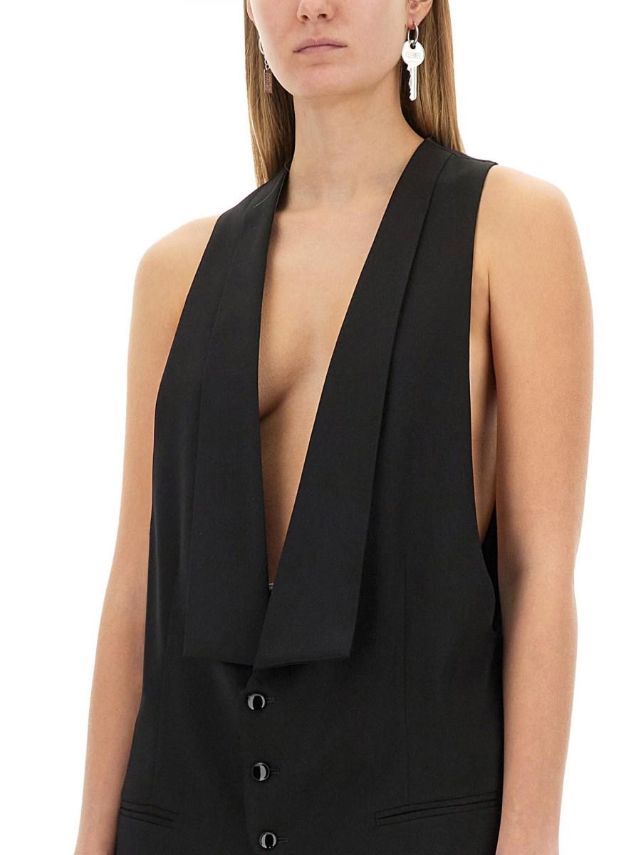MM6 MAISON MARGIELA GILET MONOPETTO IN TWILL Negozio