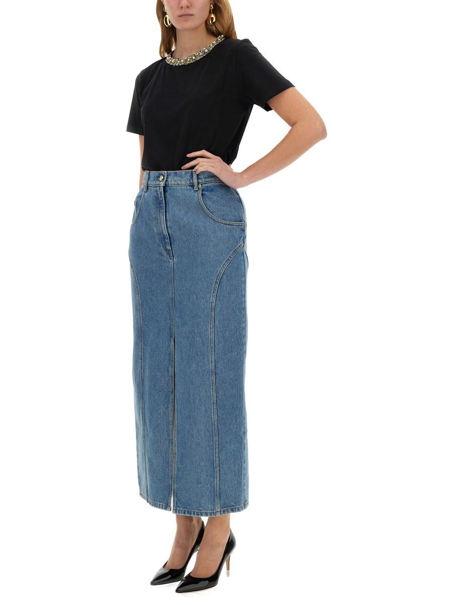 NINA RICCI T-SHIRT CON COLLO RICAMATO In Linea