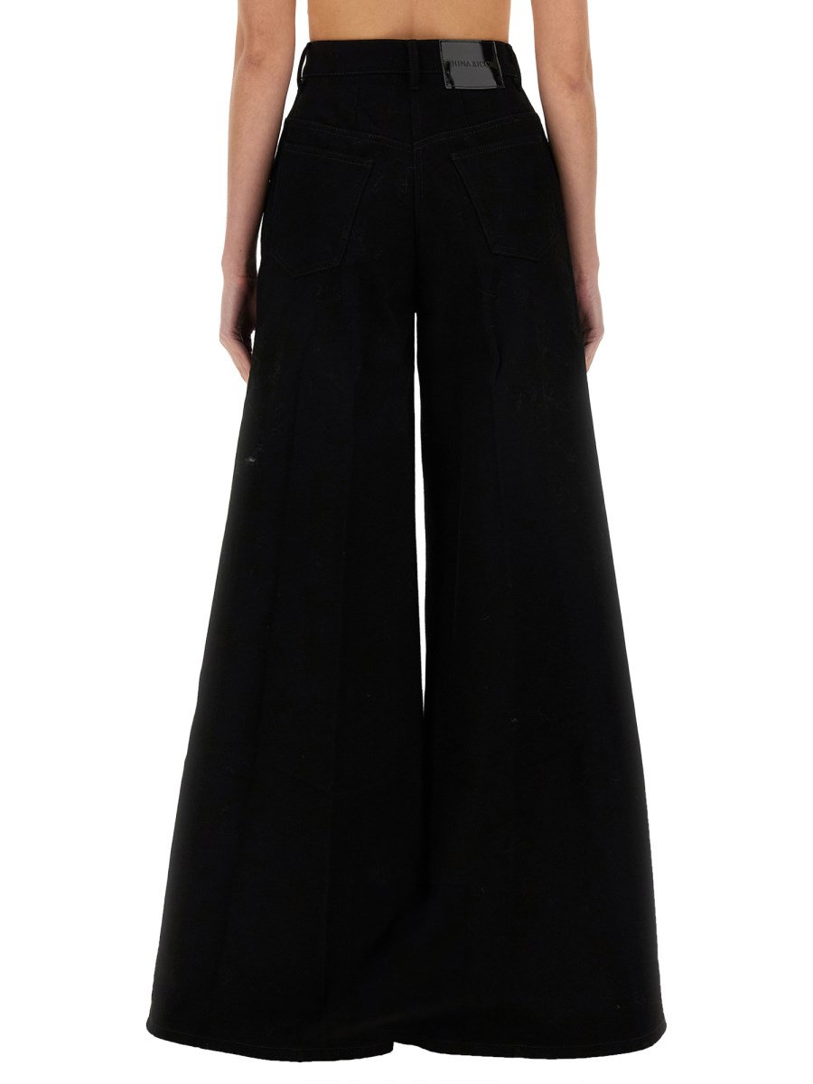 NINA RICCI PANTALONE SVASATO IN DENIM Vendita