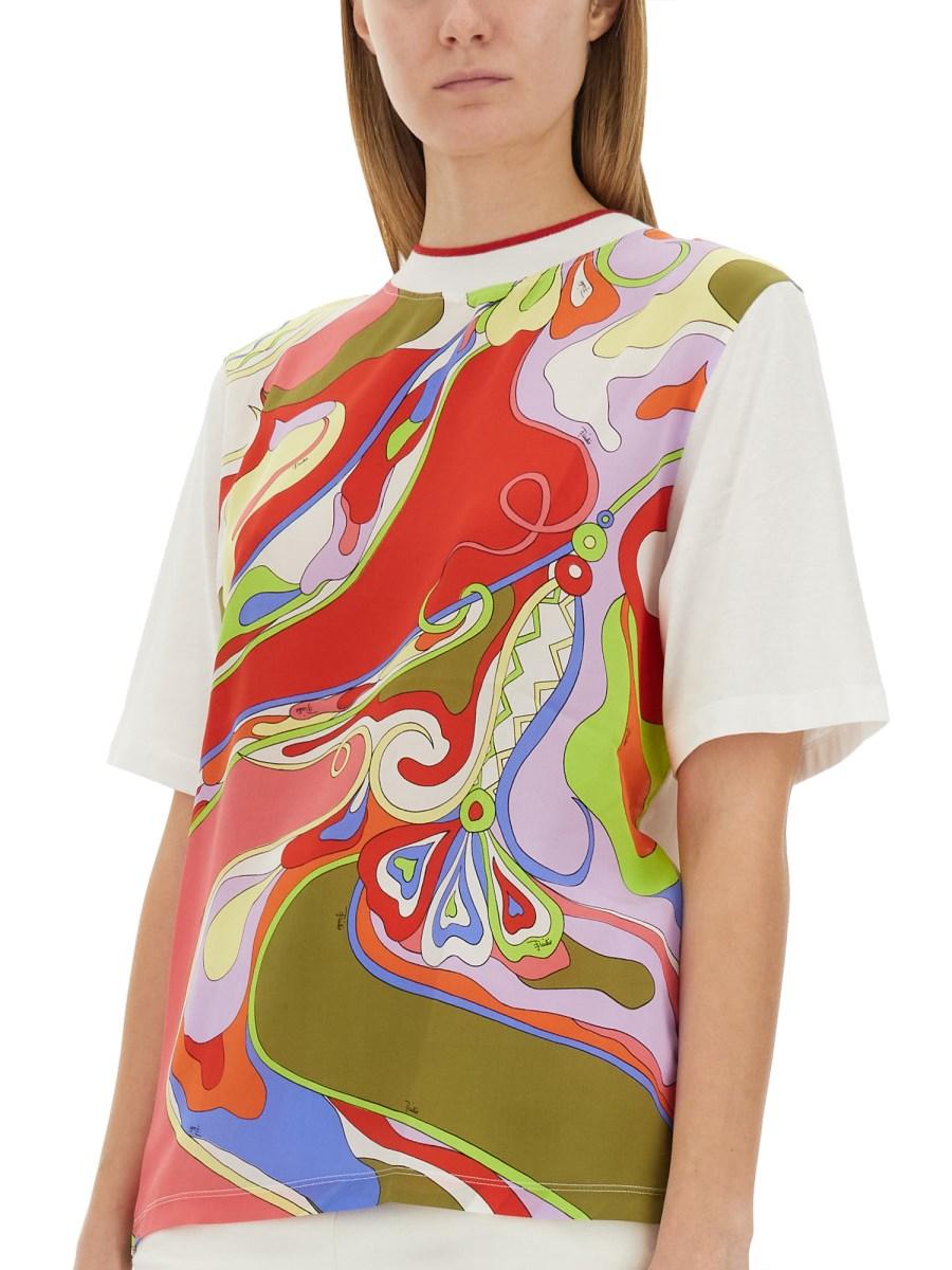 PUCCI T-SHIRT IN COTONE CON STAMPA Fino Al -60%
