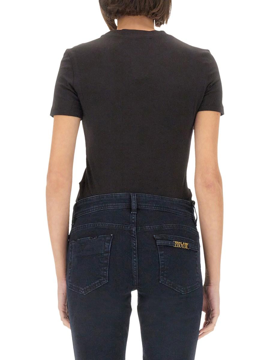 VERSACE JEANS COUTURE T-SHIRT IN JERSEY DI COTONE CON LOGO Offerte