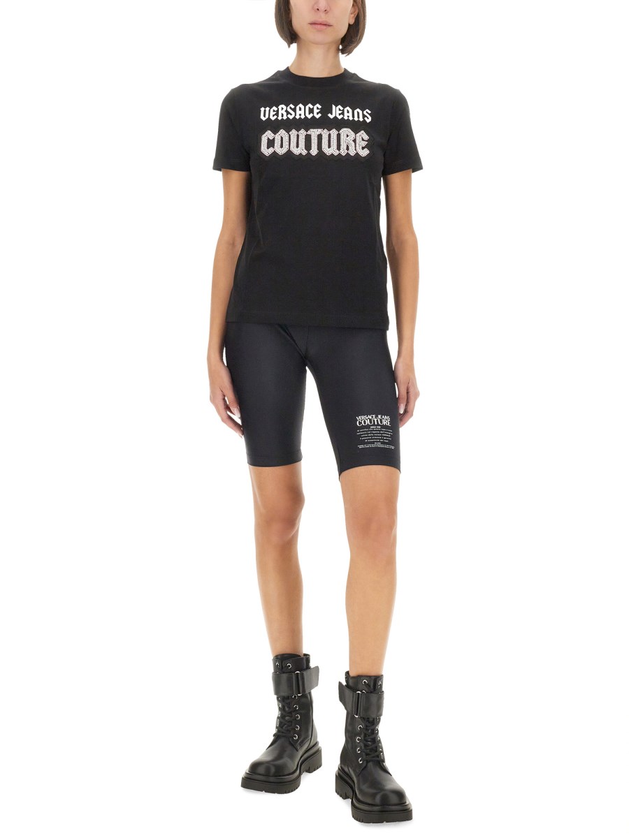 VERSACE JEANS COUTURE T-SHIRT IN COTONE CON LOGO Nuova
