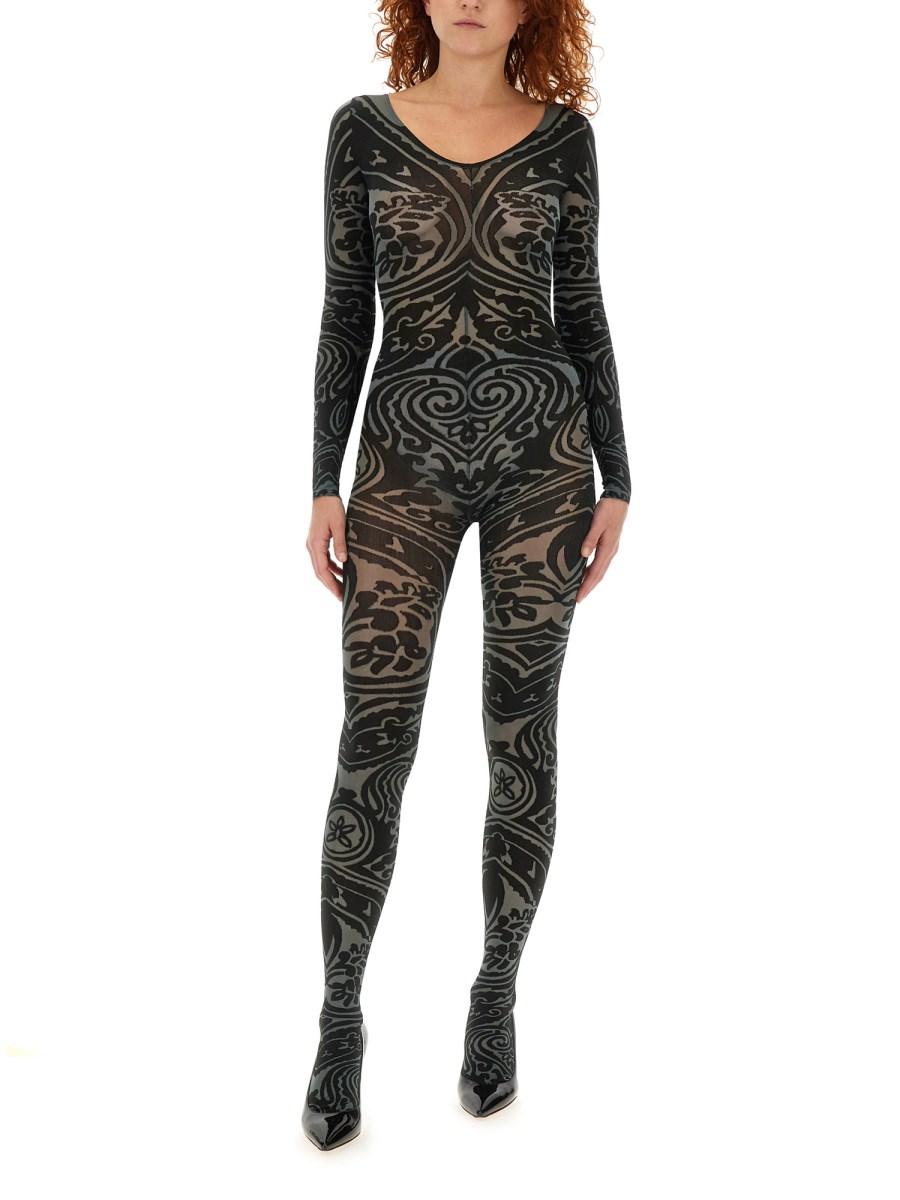 ETRO X WOLFORD BODYSUIT ETRO X WOLFORD IN NYLON CON MOTIVO PAISLEY TATTOO Spedizione Gratuita