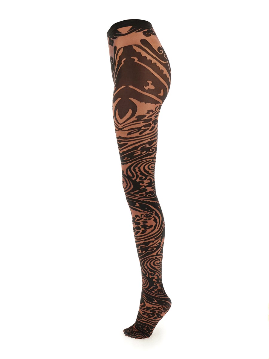 ETRO X WOLFORD COLLANT ETRO X WOLFORD IN NYLON CON MOTIVO PAISLEY TATTOO Pezzi Unici