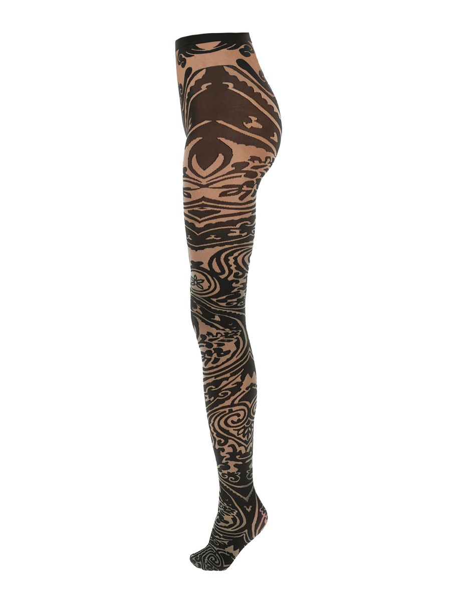 ETRO X WOLFORD COLLANT ETRO X WOLFORD IN NYLON CON MOTIVO PAISLEY TATTOO Soddisfazione Garantita