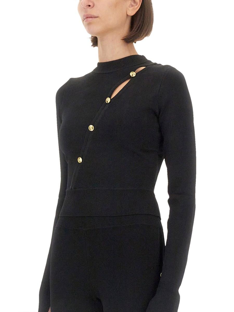 VERSACE JEANS COUTURE MAGLIA CUT OUT Fino Al -60%