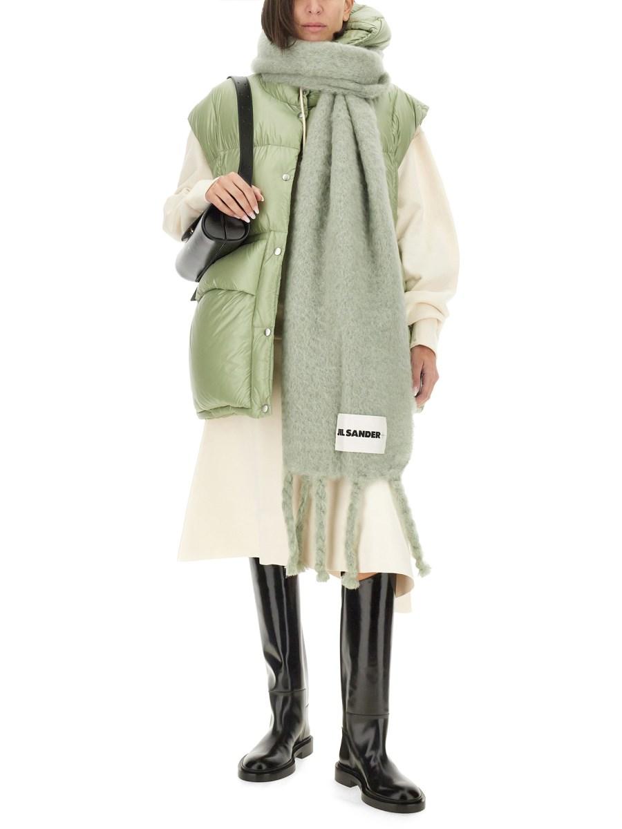 JIL SANDER GILET CON LOGO IN NYLON Vendita Economica