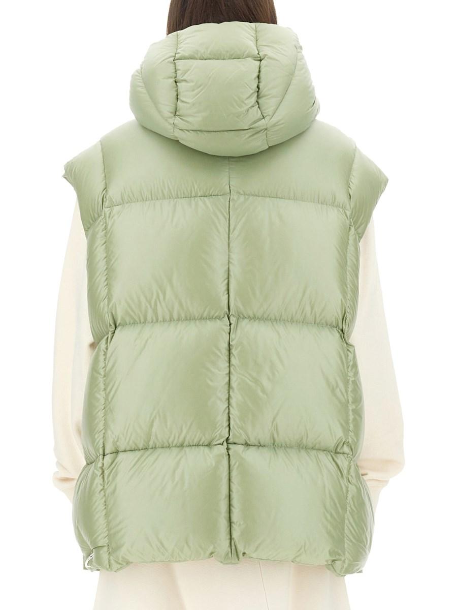 JIL SANDER GILET CON LOGO IN NYLON Vendita Economica