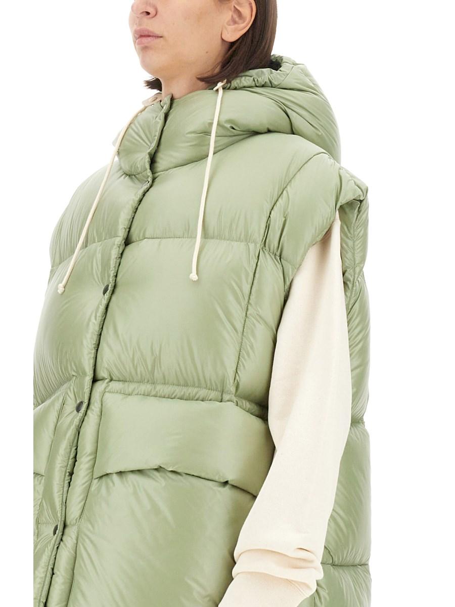 JIL SANDER GILET CON LOGO IN NYLON Vendita Economica