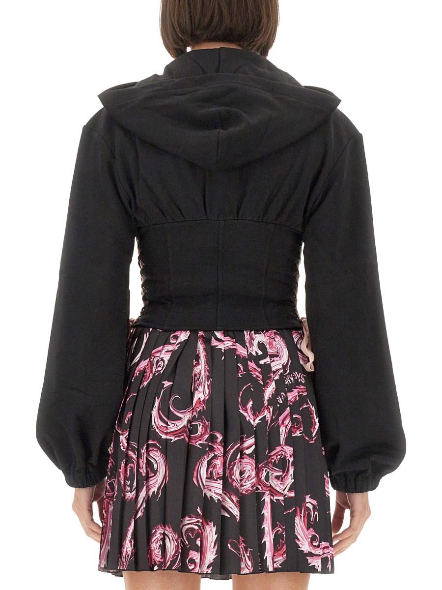 VERSACE JEANS COUTURE FELPA IN COTONE CON LOGO In Saldo