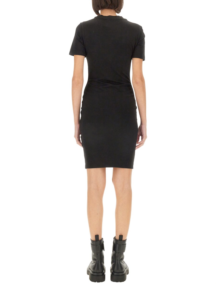 VERSACE JEANS COUTURE ABITO MIDI IN COTONE CON LOGO Nuova