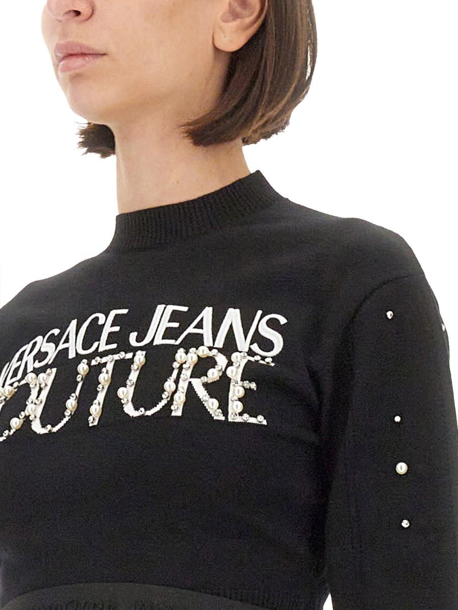 VERSACE JEANS COUTURE MAGLIA IN VISCOSA CON LOGO Italia