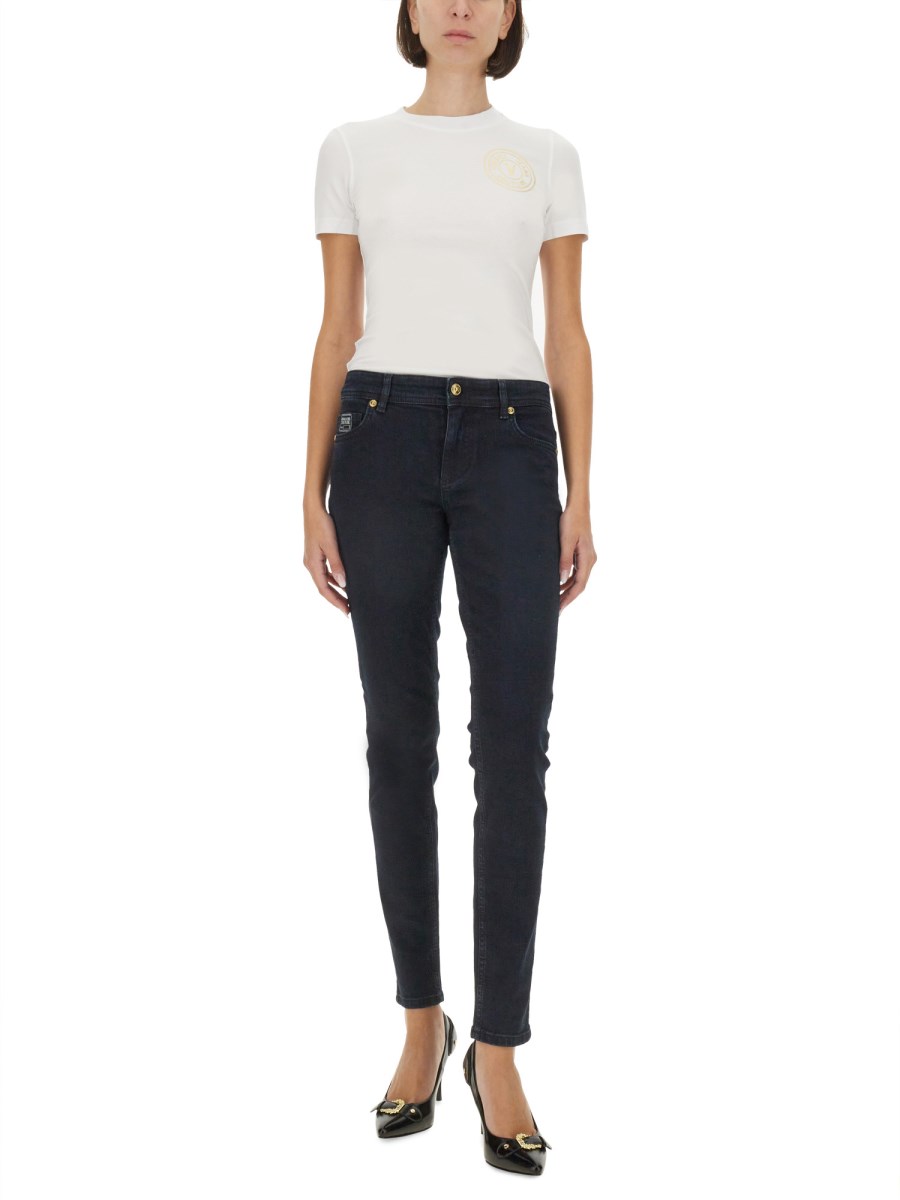 VERSACE JEANS COUTURE T-SHIRT IN JERSEY DI COTONE CON LOGO Promozione