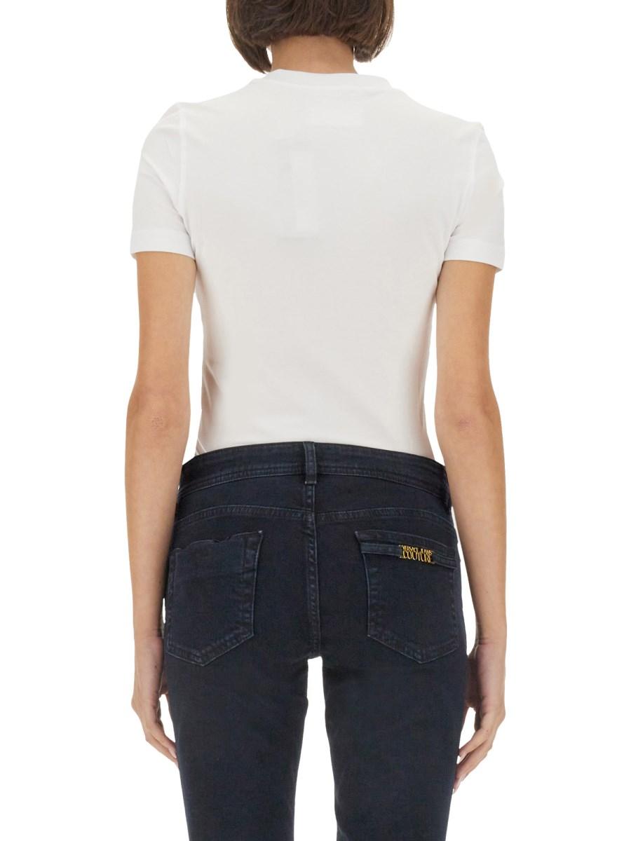 VERSACE JEANS COUTURE T-SHIRT IN JERSEY DI COTONE CON LOGO Promozione