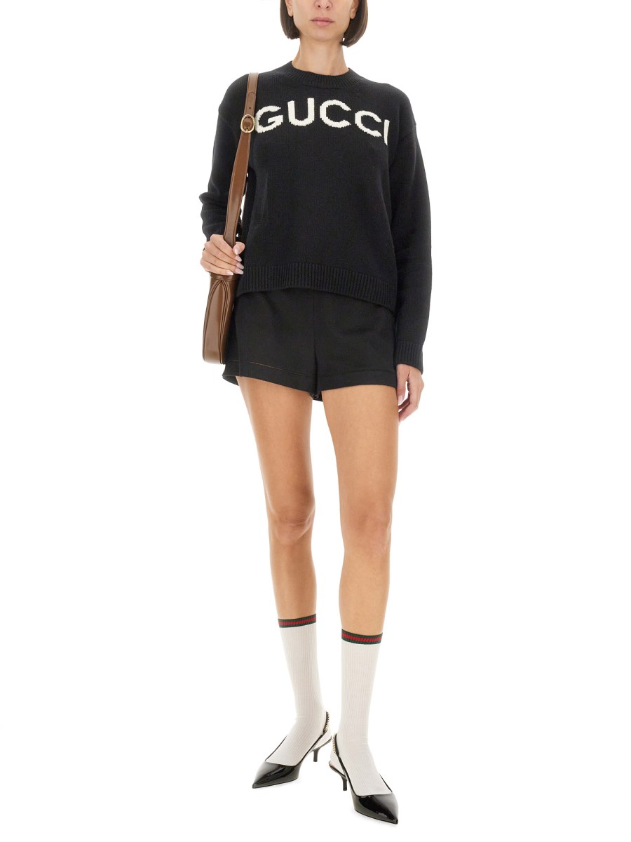 GUCCI MAGLIA IN LANA CON INTARSIO LOGO Soddisfazione Garantita