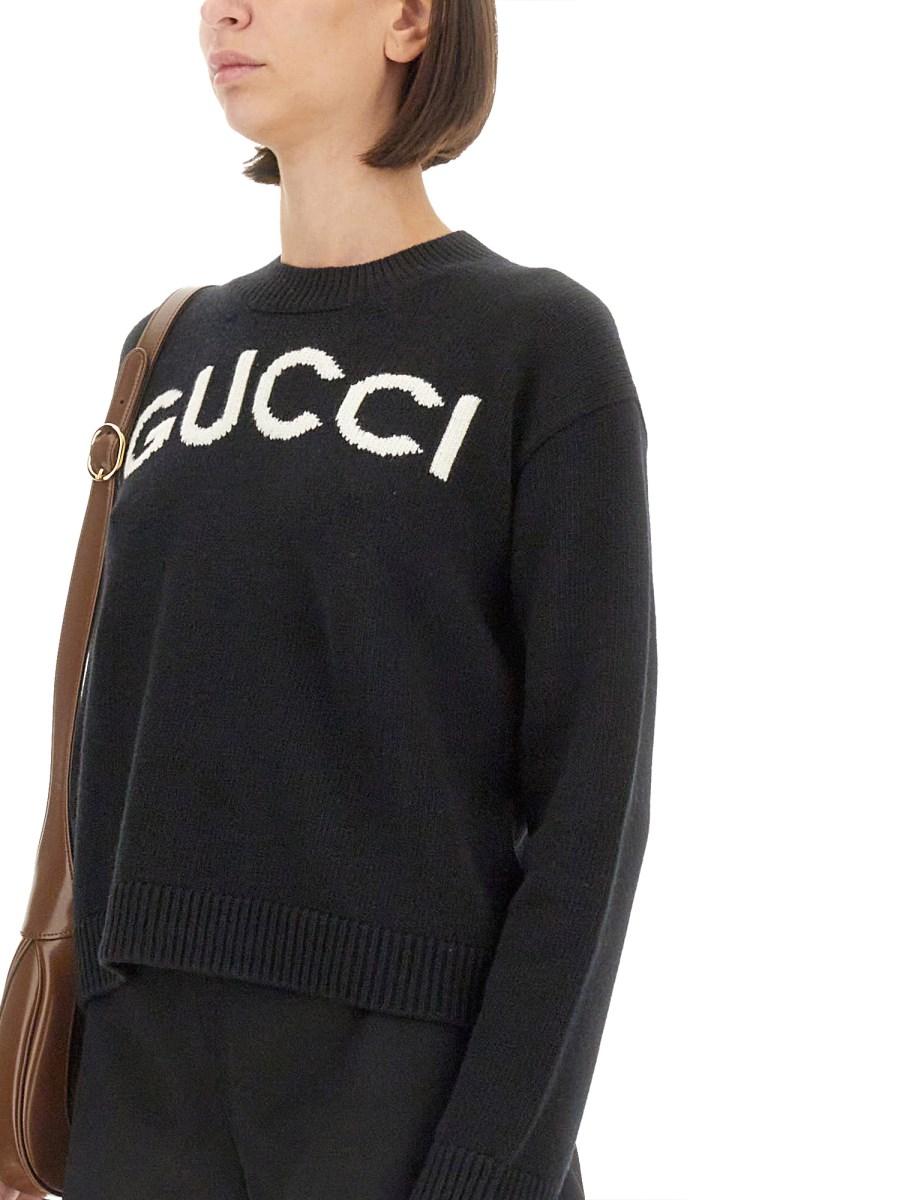 GUCCI MAGLIA IN LANA CON INTARSIO LOGO Soddisfazione Garantita