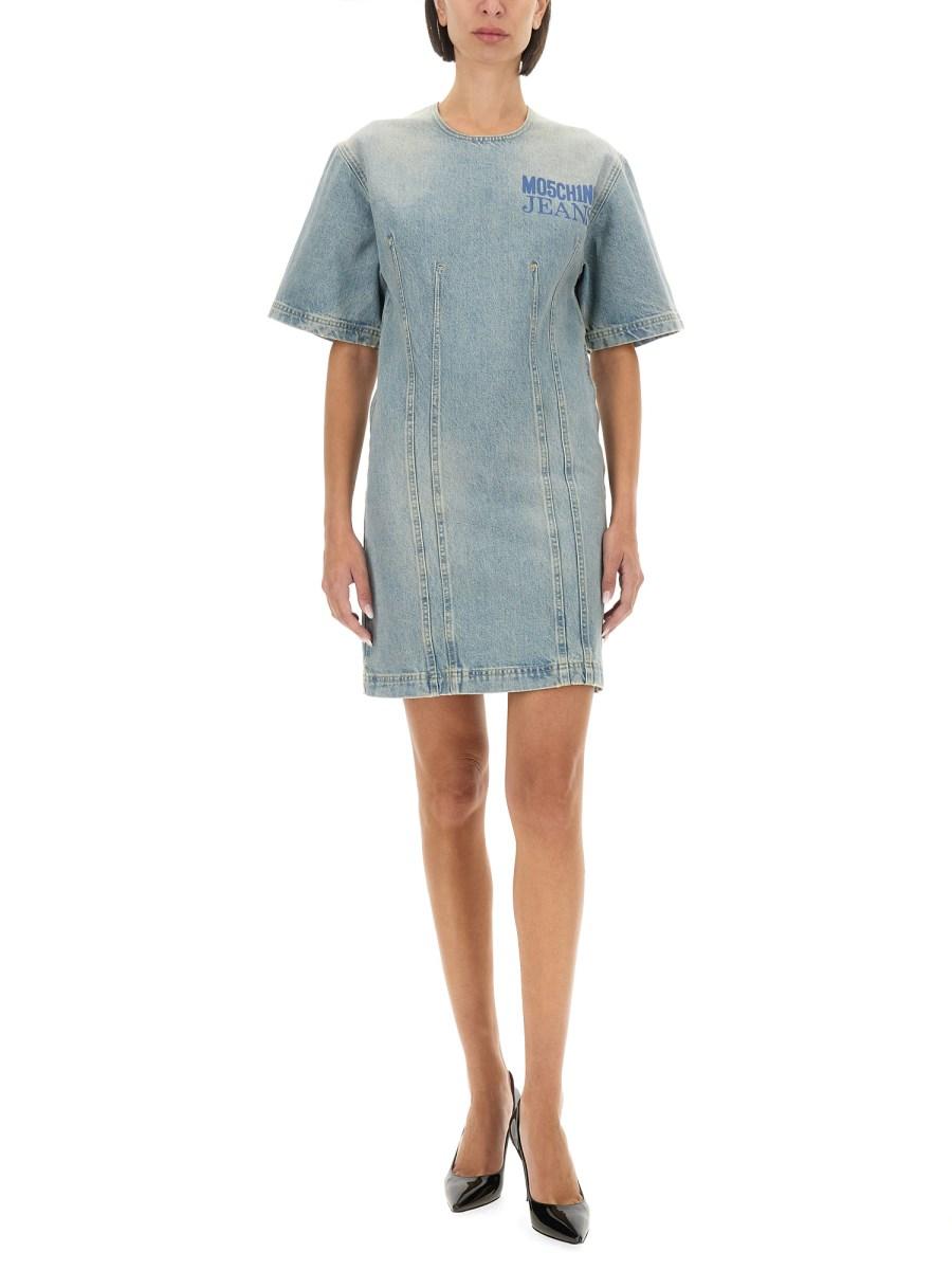 MOSCHINO JEANS ABITO MINI IN DENIM SMART CODES Acquista Ora