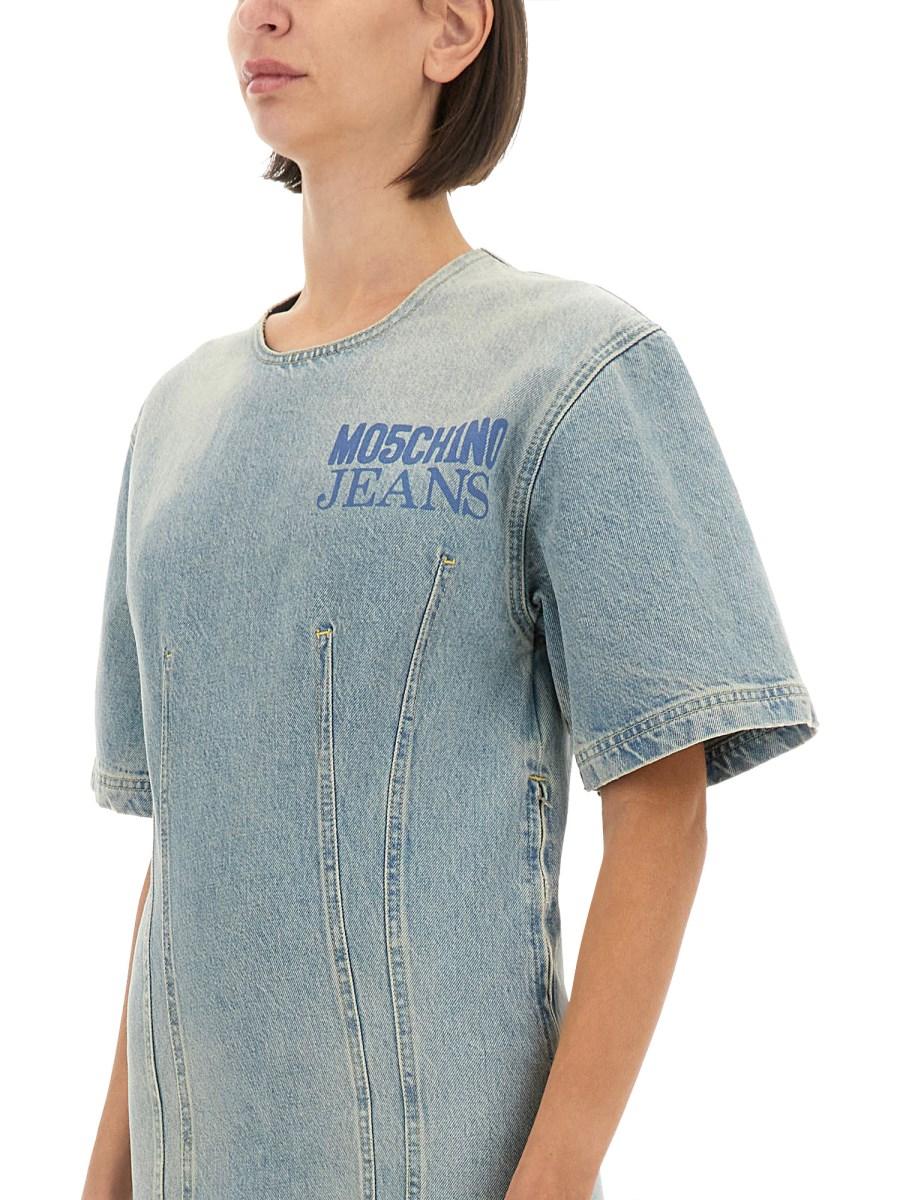 MOSCHINO JEANS ABITO MINI IN DENIM SMART CODES Acquista Ora