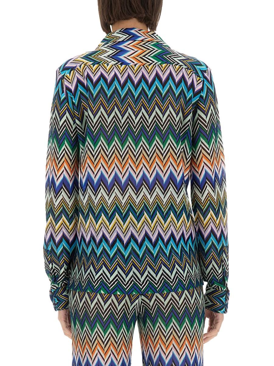 MISSONI CAMICIA TAGLIO BOWLING IN VISCOSA ZIG ZAG Consegna Veloce
