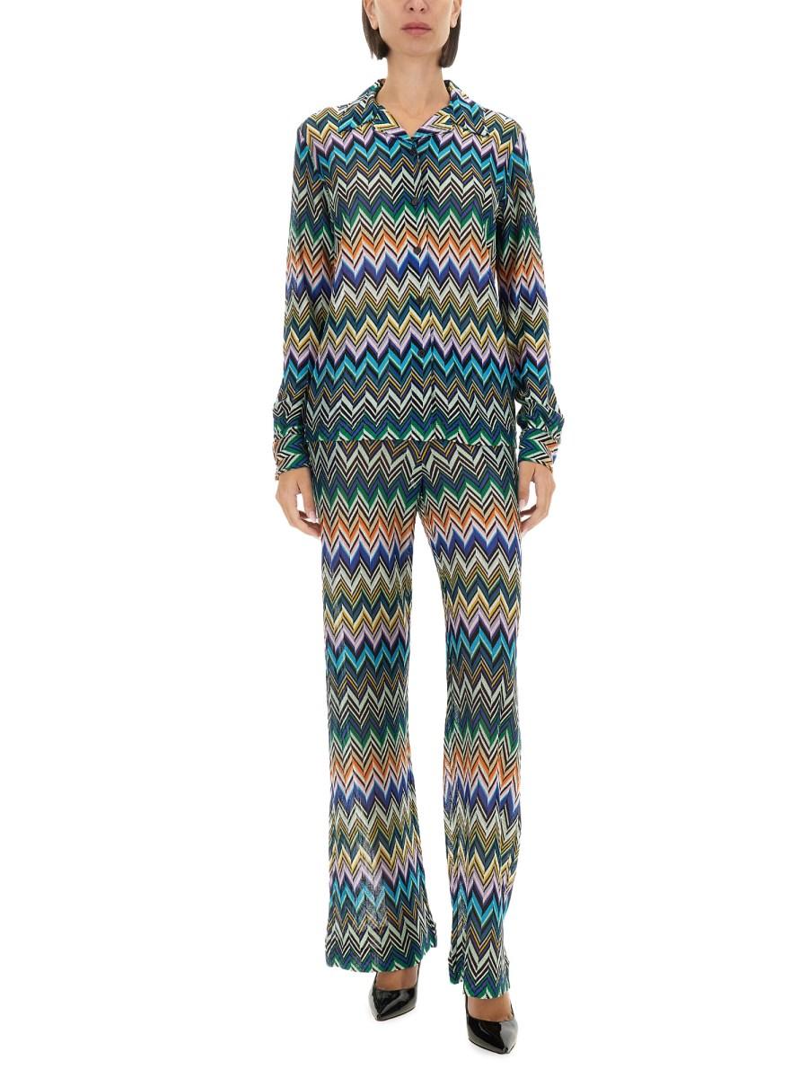 MISSONI PANTALONE DRITTO CON ZIG ZAG SFALSATO IN VISCOSA Promozione Limitata