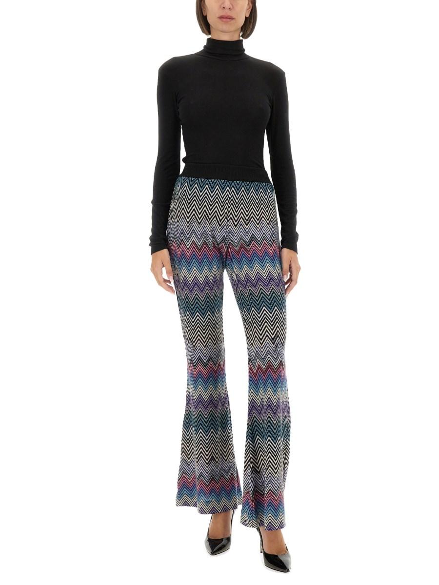 MISSONI PANTALONE FLARE ZIG-ZAG IN LANA Fino Al -60%