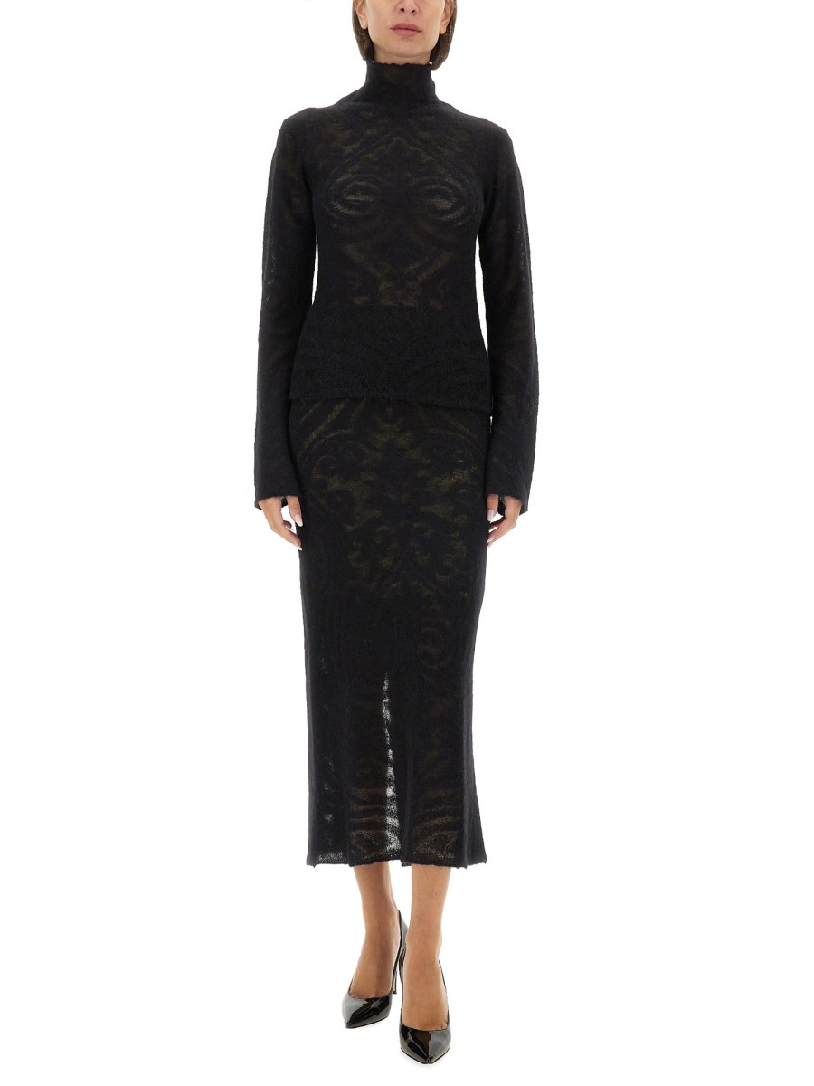 ETRO GONNA IN MAGLIA JACQUARD IN MISTO LANA Saldi