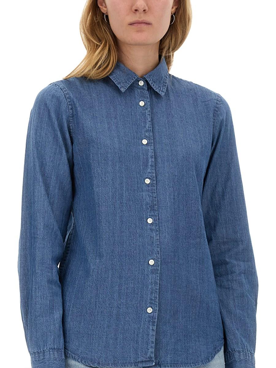 ASPESI CAMICIA REGULAR FIT IN DENIM DI COTONE Italia