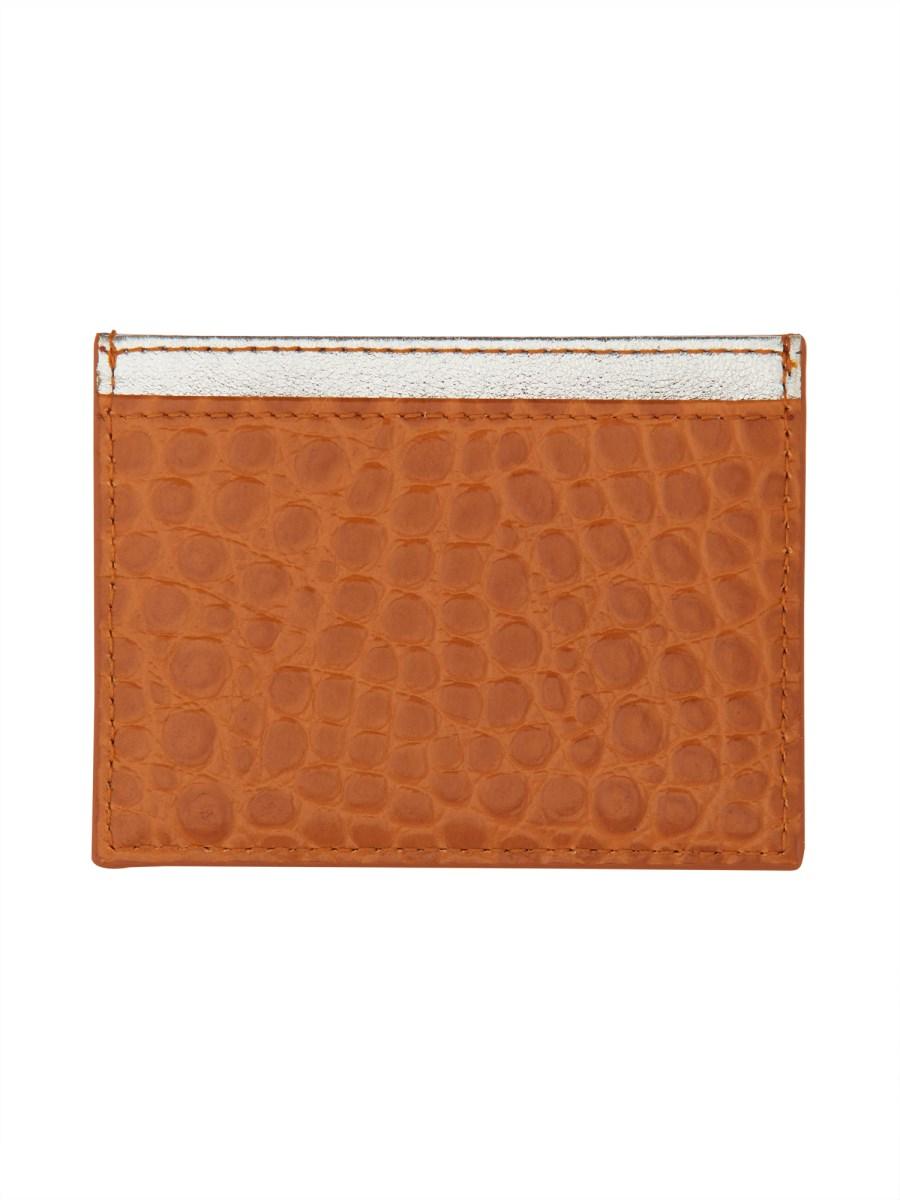 VIVIENNE WESTWOOD PORTACARTE IN PELLE STAMPA COCCO CON LOGO ORB Soddisfazione Garantita