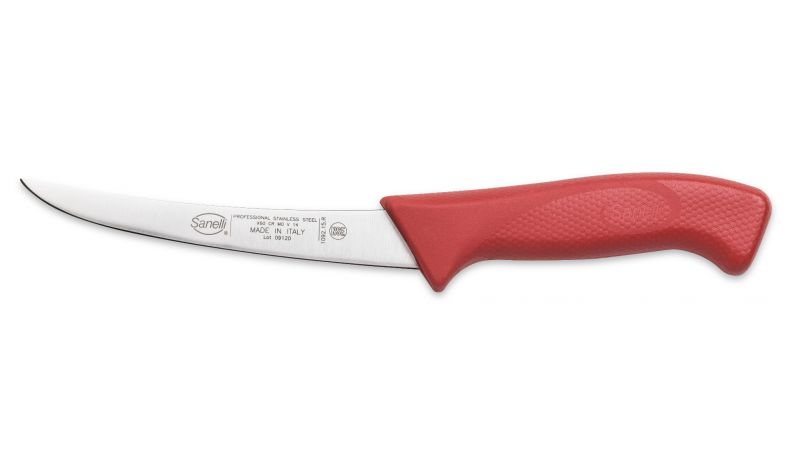 Sanelli COLTELLO DISOSSO CURVO STRETTO CM.15 ROSSO Offerte