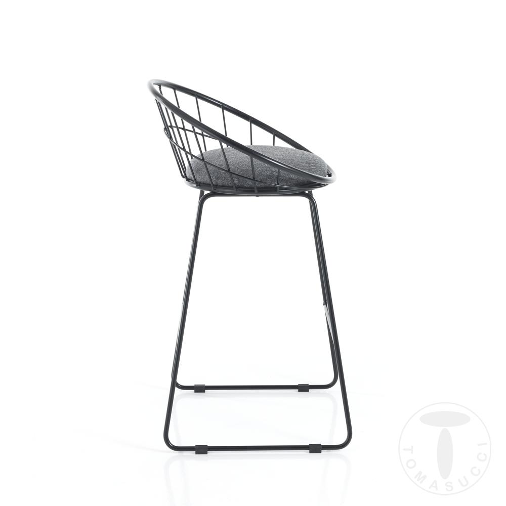 Tomasucci Sgabello imbottito AZA BLACK 2025