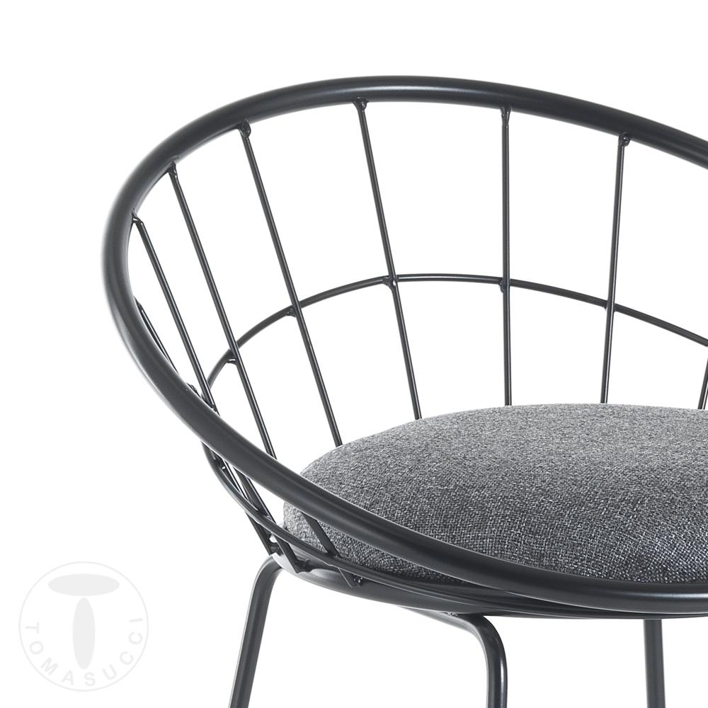 Tomasucci Sgabello imbottito AZA BLACK 2025
