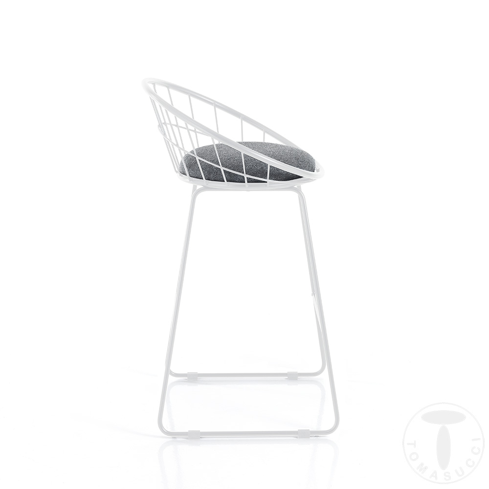 Tomasucci Sgabello imbottito AZA WHITE Spedizione Gratuita