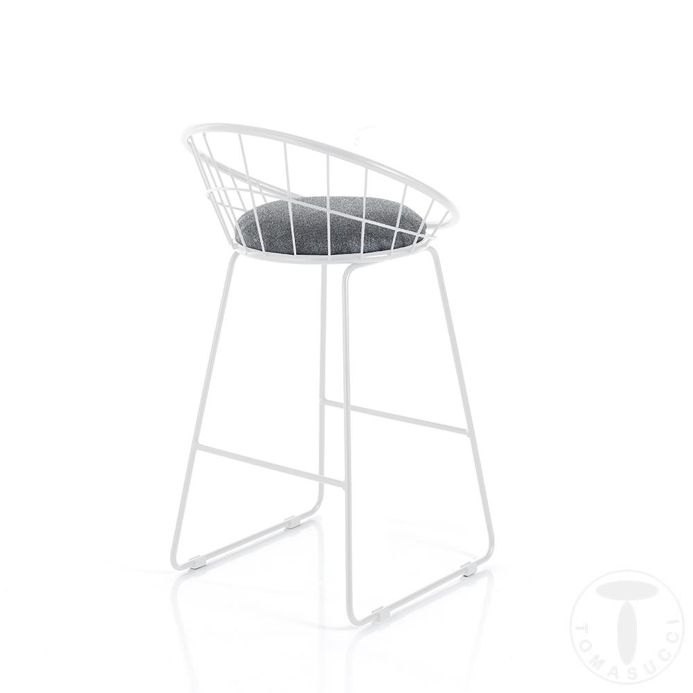 Tomasucci Sgabello imbottito AZA WHITE Spedizione Gratuita