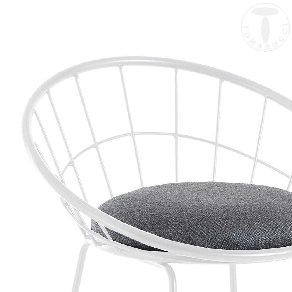 Tomasucci Sgabello imbottito AZA WHITE Spedizione Gratuita