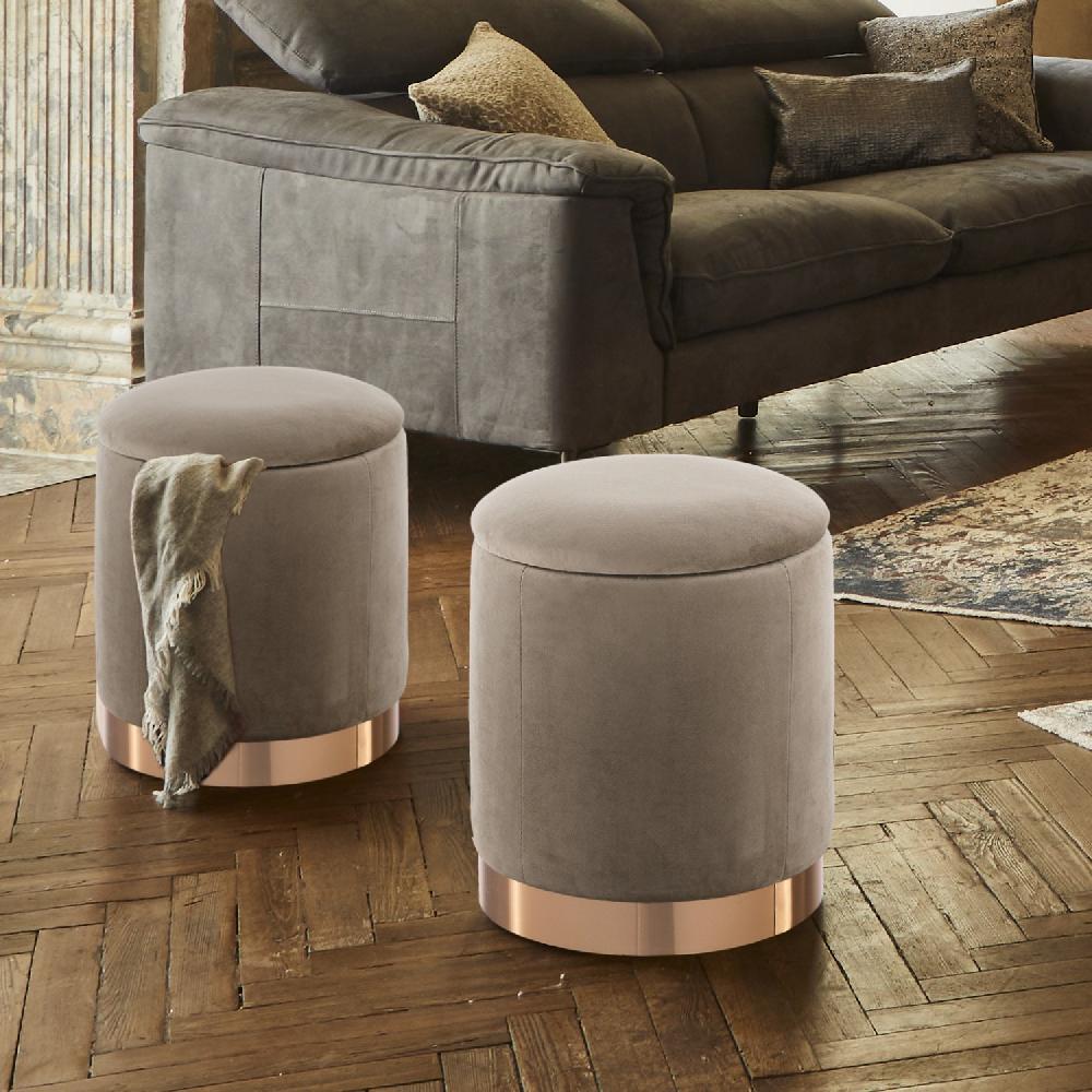 Tomasucci POUF CON.RE "DIDO POWDER TAUPE" Nuova
