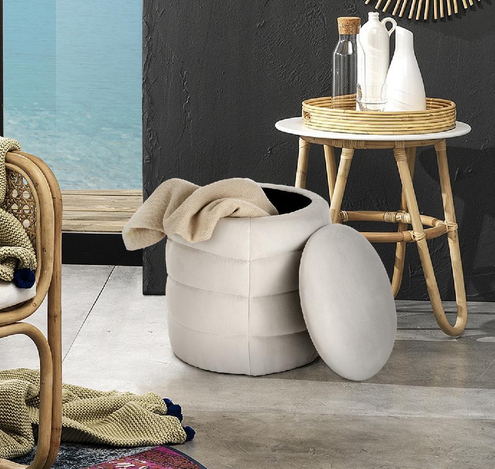 Tomasucci Pouf imbottito contenitore GUM WHITE Sottocosto