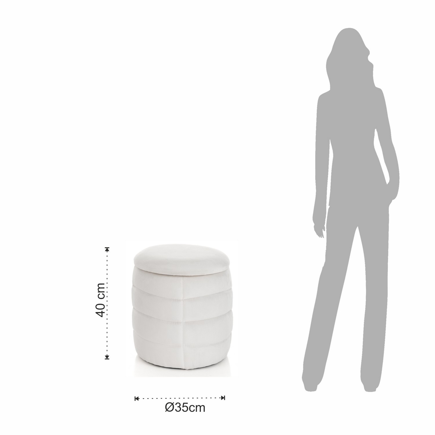 Tomasucci Pouf imbottito contenitore GUM WHITE Sottocosto