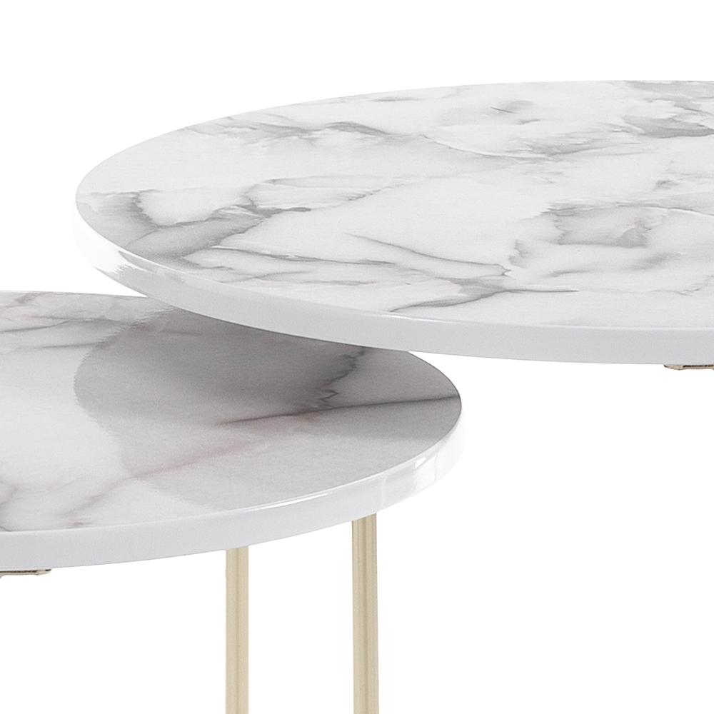 Tomasucci Set 2 tavolini THIN-R WHITE MARBLE Online Outlet