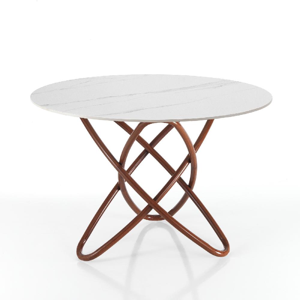 Tomasucci Tavolo HULA HOOP WOOD - WHITE MARBLE Italia