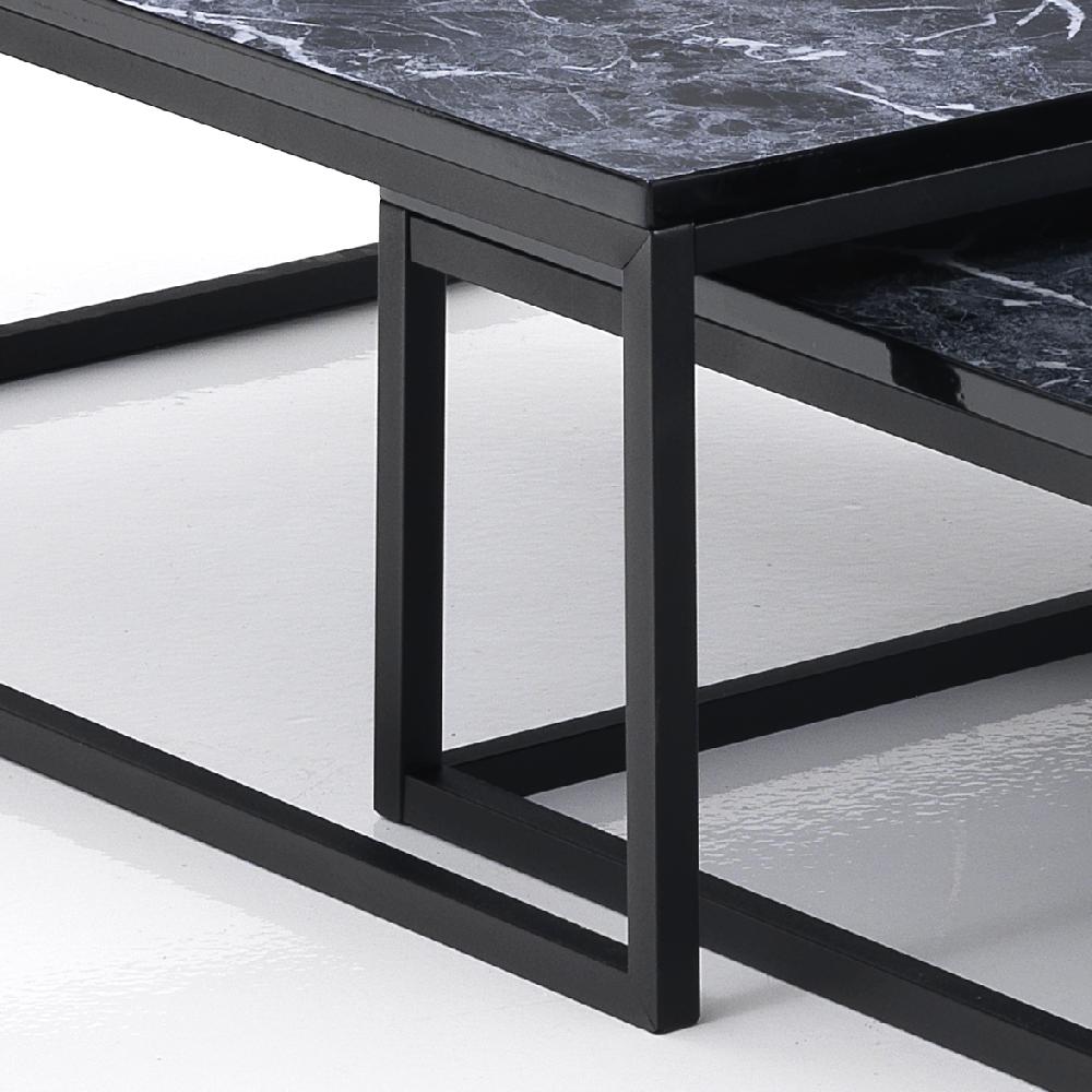 Tomasucci Set 2 tavolini THIN-Q BLACK MARBLE Pezzi Unici