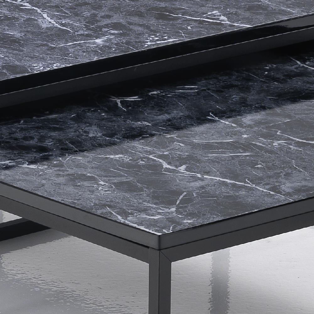 Tomasucci Set 2 tavolini THIN-Q BLACK MARBLE Pezzi Unici