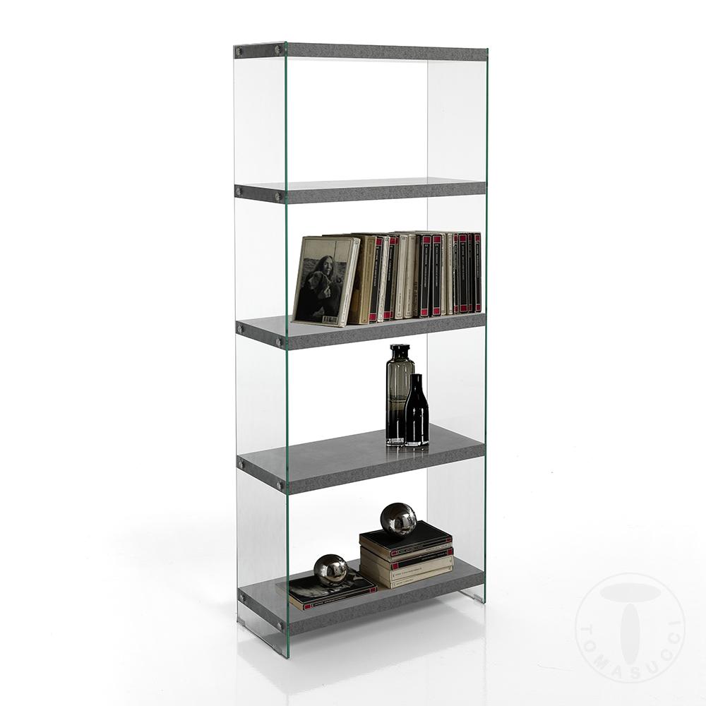 Tomasucci libreria 5 ripiani NANCY 70 CEMENT Promozione