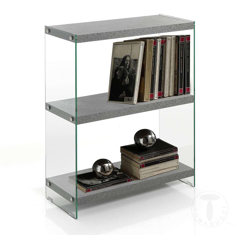 Tomasucci libreria 3 ripiani NANCY 70 CEMENT Spedizione Gratuita