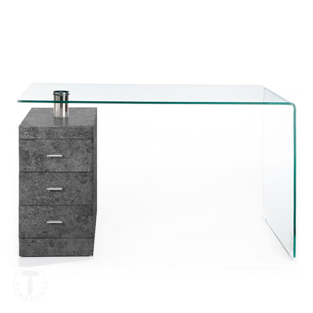 Tomasucci scrivania in vetro curvato BOW CEMENT Saldi